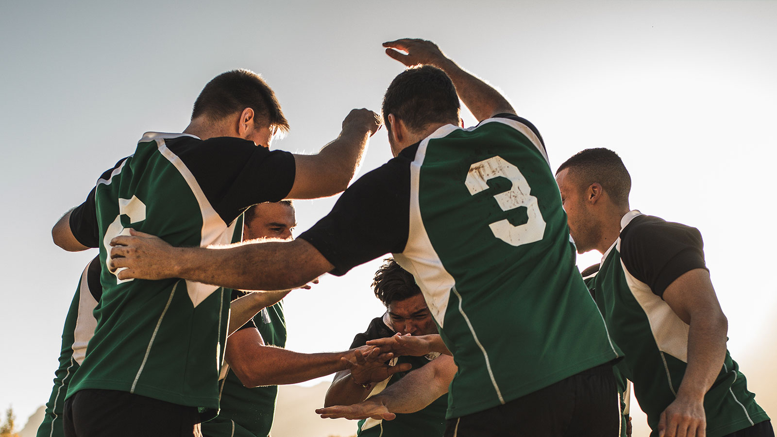 Sport team are supporting each other