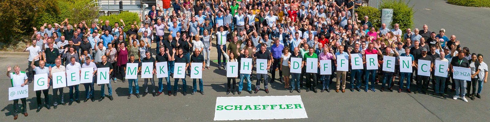 Schaffler employees standing outside
