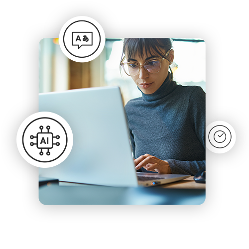 Frau nutzt Autorentool