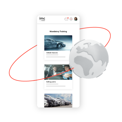 mobile screen with world circling it